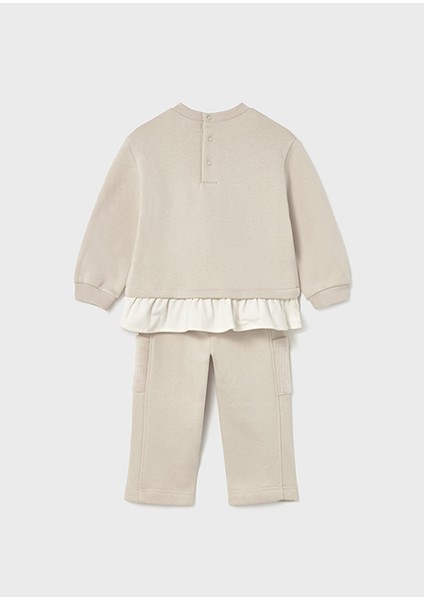 Kız Bebek Bej Sweat Pantolon Takım 2843 fiyatları