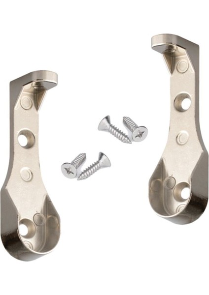 Gardrop Dolap Içi U Tipi Askı Aparatı Flanş (2 Adet) + 4 Adet Vida Mobilya Bağlantı Elemanları Gri