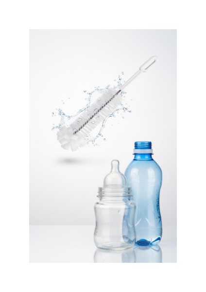 Biberon ve Şişe Temizleme Fırçası - Sünger Uçlu Dar Ağız Temizleyici Fırça