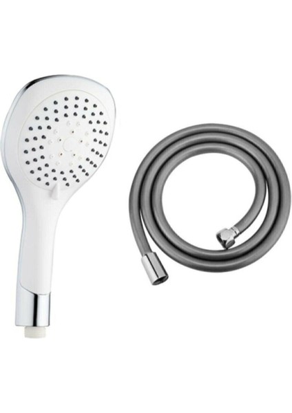 3 Fonksiyonlu Duş Başlığı + Pvc Hortum Duş Seti Duş Seti Krom Kaplama