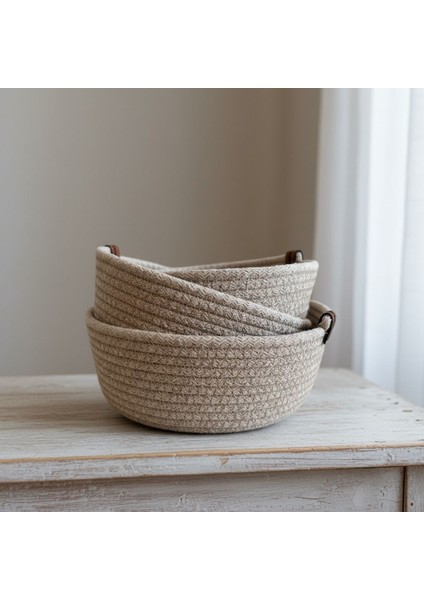 Hasır 3’lü Sepet Seti – El Yapımı Jüt Düzenleyici Organizer (3 Boy) modelleri