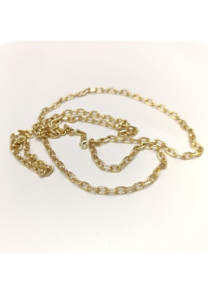 80CM 4.3mm Kalın Forse Zincir 14 Ayar Altın Hd Videolu fırsatları