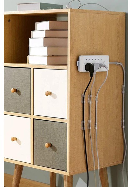 Yapışkanlı Kablo Saklayıcı 20 Adet Klips Kablo Gizleme Aparatı Toplayıcı Elektronik Alet Düzenleyici