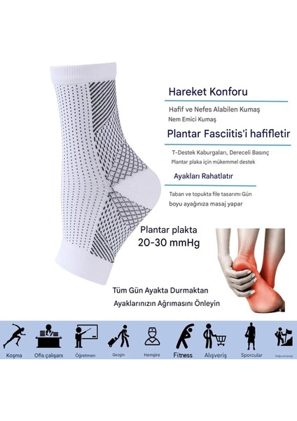 Plantar Fasyait Destekli 5 Çift "10 Adet" Parmaksız Nöropati & Kompresyon Çorabı Xxl Beden "siyah" modelleri