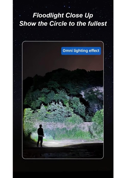 Şarjlı 10.000 Lümen Profesyonel El Feneri | Bekçi, Avcı, Kampçı, El Feneri