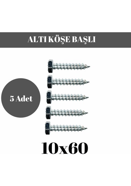 Trifon Vida 10X60 mm Altı Köşe Anahtar Başlı Vida 5'li Paket modelleri