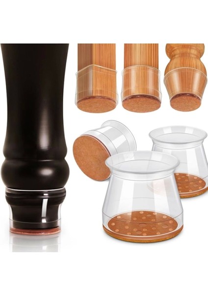 24 Adet (2cm ve 2,8 Cm) Keçeli Sandalye Susturucu Sandalye Pabucu Keçe Zemin Koruyucu Kaydırmaz Bej fiyatları