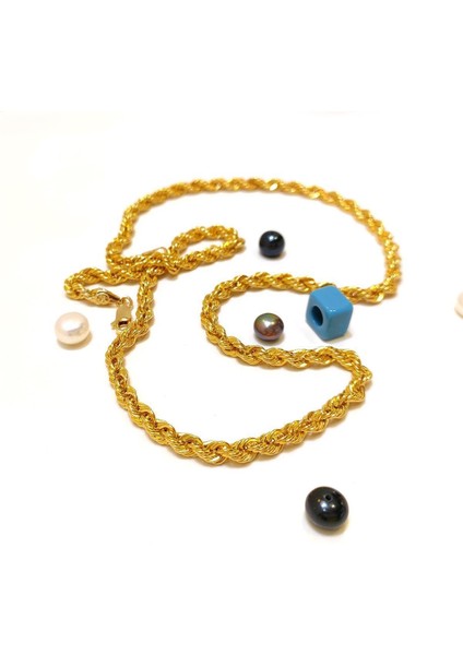 50CM 4.7mm Halat Burgu Zincir 14 Ayar Altın Hd Videolu modelleri