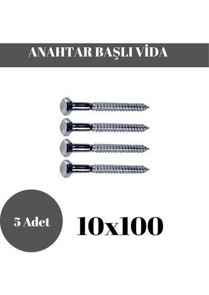 Trifon Vida 10X100 mm Altı Köşe Anahtar Başlı Vida 5'li Paket indirimleri
