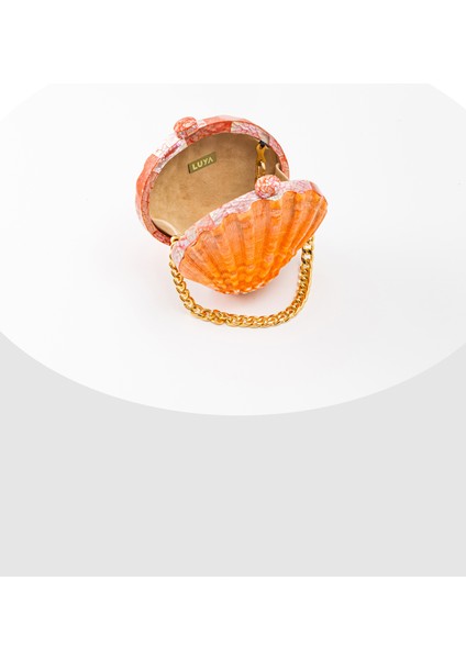 Clam LY0135 Deniz Kabuğu&sedef El Yapımı Turuncu-Pembe Çanta fiyatları