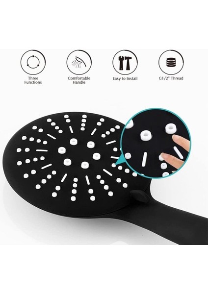 Siyah Panter Duş Başlığı ve Duş Hortumu 066 Duş Başlığı Plastik Tr Ithalatçı modelleri