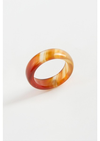 Resveq Akik Doğaltaş Yüzük-Kahverengi