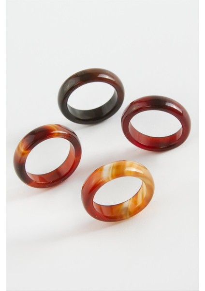 Resveq Akik Doğaltaş Yüzük-Kahverengi fiyatları