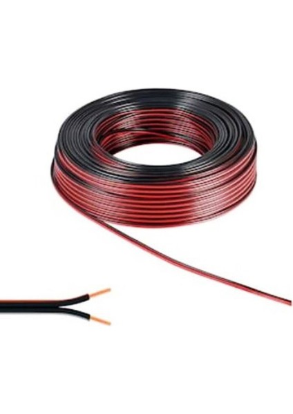 15 Metre 2 x 0,75 Kablo Yassı Kordon Hoparlör LED Elektrik Kablosu Siyah Tr fiyatları