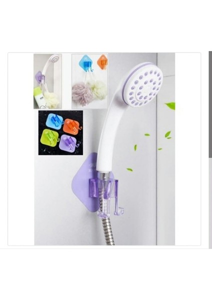 Duş Başlık Tutucu ve Lif Askısı Duş Başlığı Cam Düz Yüzeyli Seramiklere, Cam Veya Pürüzsüz Duvarlara