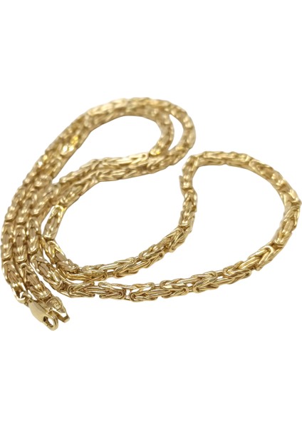 65CM 3,7mm Kral Zincir 14 Ayar Altın Hd Videolu