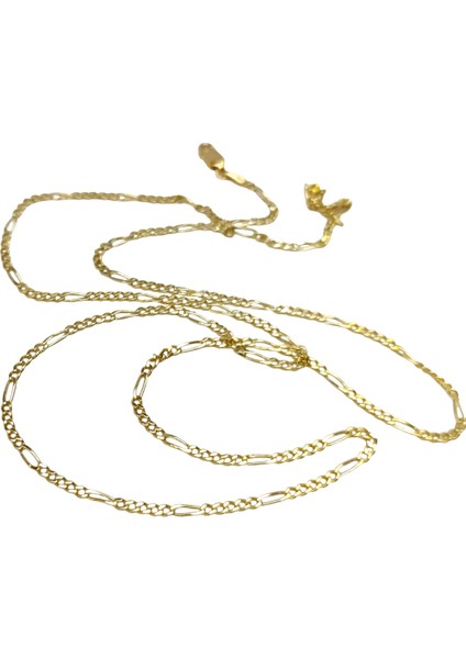 65CM 2.1mm Figaro Zincir 14 Ayar Altın Hd Videolu