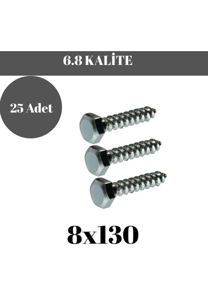 Trifon Vida 8X130 mm Altı Köşe Anahtar Başlı Vida 25'li Paket fırsatları