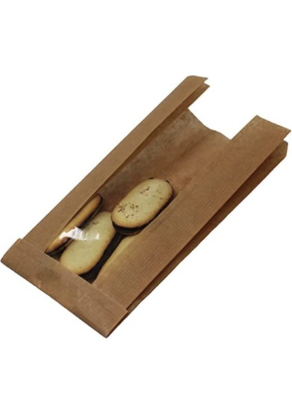 100 Adet 17X30 Pencereli Kraft Kese Kağıdı Gıdaya Uygun Poğaça Tost Sandviç Simit Kağıdı 18 x 29 cm fiyatları