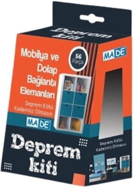 Made Deprem Kiti Mobilya ve Dolap Sabitleme Aparatı Seti 56 Parça Mobilya Bağlantı Elemanları