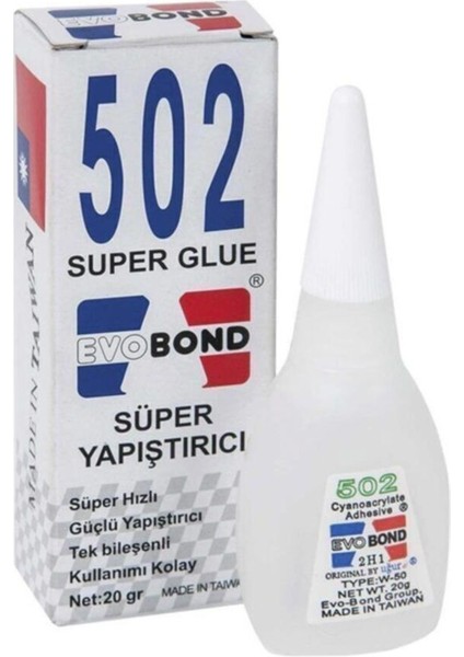 502 Süper Yapıştırıcı 20 gr Süper Güçlü Yapıştırıcı Şeffaf 2'li Tr -