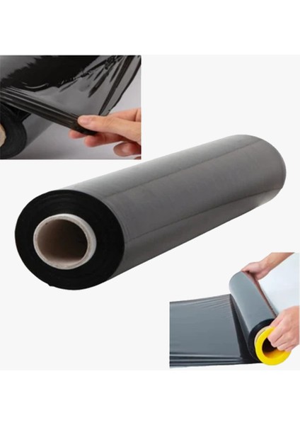 Streç Film 25 cm 23 Mikron 250 Metre Siyah Streç 1 Adet Siyah 5 x 6 Tekli Streç Film Siyah Streç Flm modelleri