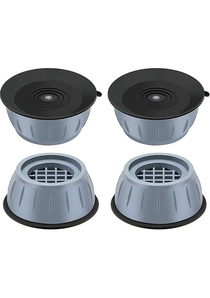 4lü Makine Ayağı Sarsıntı Ses Önleyici Kaydırmaz Vantuzlu-Koltuk Ayağı Siyah Siyah 4'lü Beyaz Eşya A