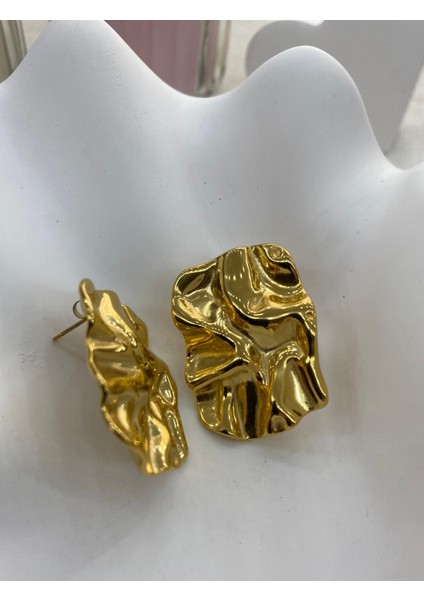 316L Çelik Gold Renk Vıp Küpe modelleri