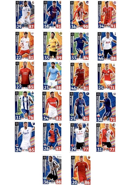 Şampiyonlar Ligi Super Strikers Full Set Futbolcu Kartları ( 22 Adet )