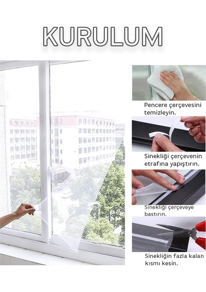 Yapışkanlı Sineklik 130X150 cm Sivrisinek Karasinek Arı Engelleme Ağı Tak Çıkar Sinek Böcek Teli 130