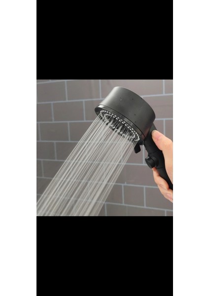 Turbo Fanlı Duş Başlığı Duş Başlığı Siyah Alüminyum