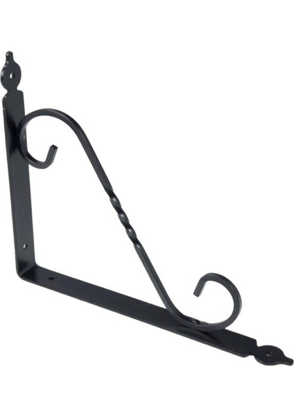 Ferforje 22 x 30 cm Dekoratif Raf Altı Raf Ayağı Konsol - Siyah, Şık ve Dayanıklı Tasarım Raf Altı B