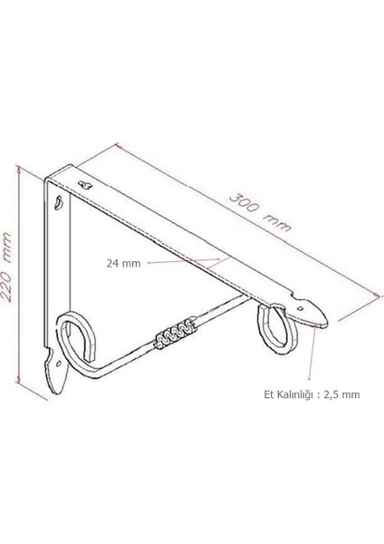 Ferforje 22 x 30 cm Dekoratif Raf Altı Raf Ayağı Konsol - Siyah, Şık ve Dayanıklı Tasarım Raf Altı B fiyatları