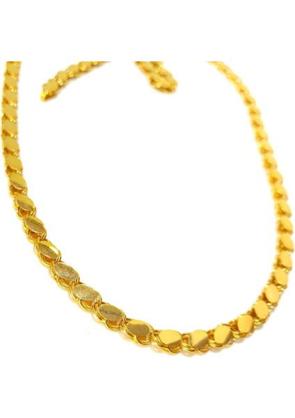 55CM 5.6mm Pullu Arpa Zincir Kolye 14 Ayar Altın 4K Videolu modelleri