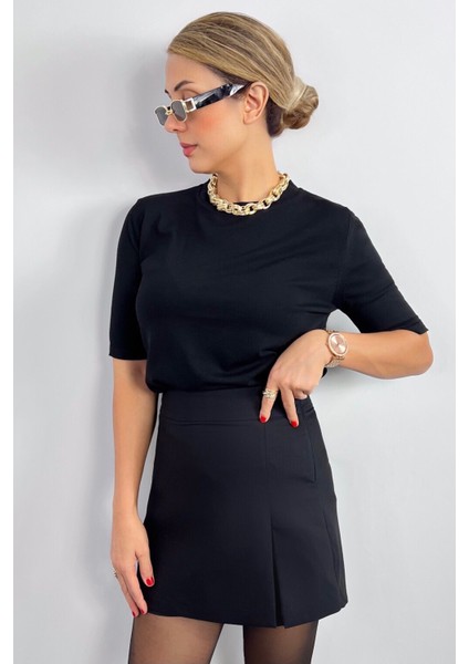 Viscose Doku Next Premium Selection Siyah Yarım Kol Triko Kazak fırsatları