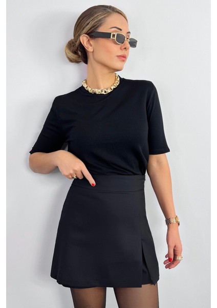 Viscose Doku Next Premium Selection Siyah Yarım Kol Triko Kazak indirimleri