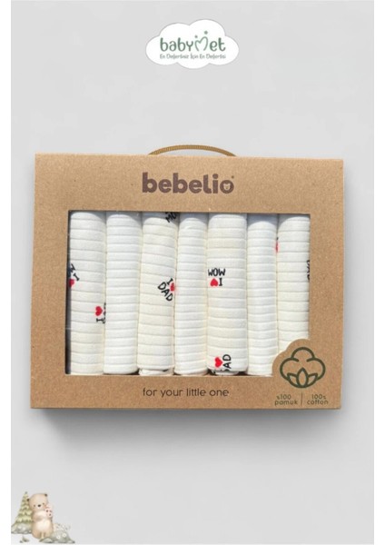 %100 Pamuk Organik Bebek Ağız Mendili 7'li Set, 25X25 cm Yumuşak&hipoalerjenik