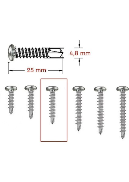 4,8X25 Ysb Matkap Uçlu Vida (100 Adet) Vida modelleri