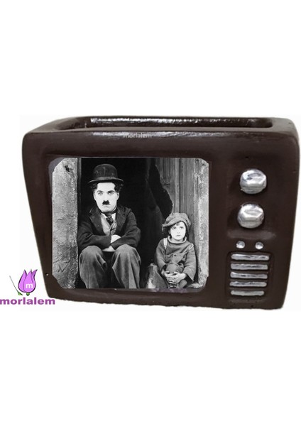 14cm Nostaljik Televizyon Saksı Silikon Kalıp K-1065, Polyester Taş Tozu Alçı Kalıbı