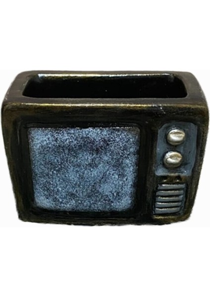 14cm Nostaljik Televizyon Saksı Silikon Kalıp K-1065, Polyester Taş Tozu Alçı Kalıbı