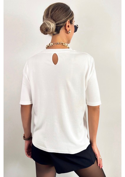 Viscose Doku Next Premium Selection Ekru Yarım Kol Triko Kazak fırsatları