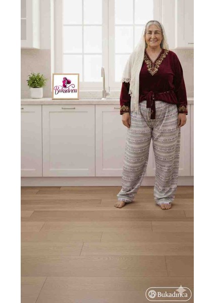 120kg kadar Büyük Beden Anne Pijama Tek Alt modelleri