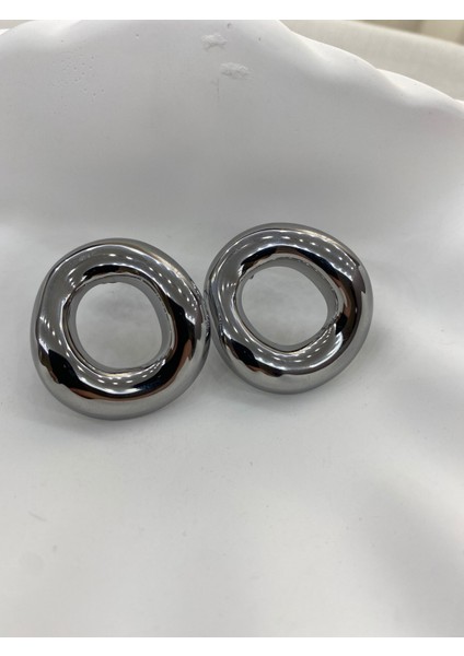 316L Çelik Gümüş Renk Küpe