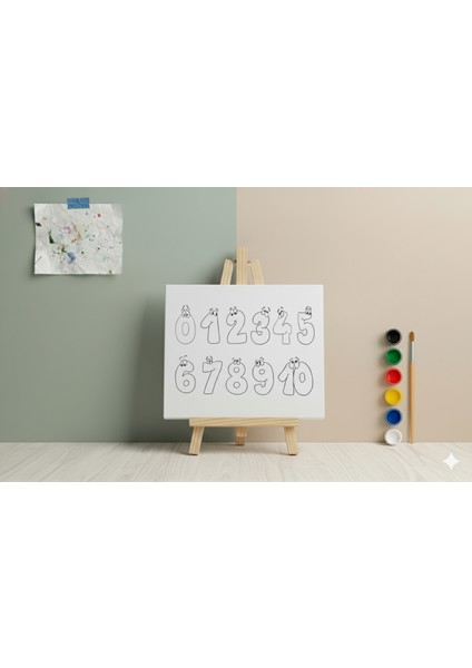 Çocuklar Için Rakam Boyama Tuvali – 0’dan 10’a Eğlenceli Sayılar Seti fiyatları