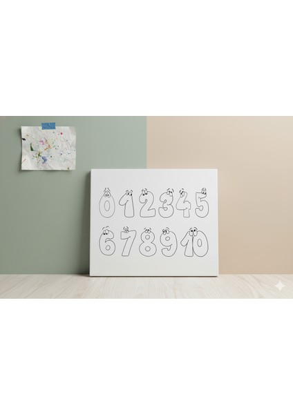 Çocuklar Için Rakam Boyama Tuvali – 0’dan 10’a Eğlenceli Sayılar Seti modelleri