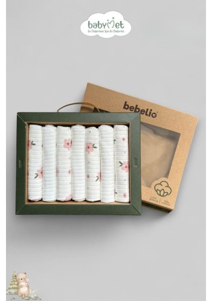 %100 Pamuk Organik Bebek Ağız Mendili 7'li Set, 25X25 cm Yumuşak&hipoalerjenik modelleri