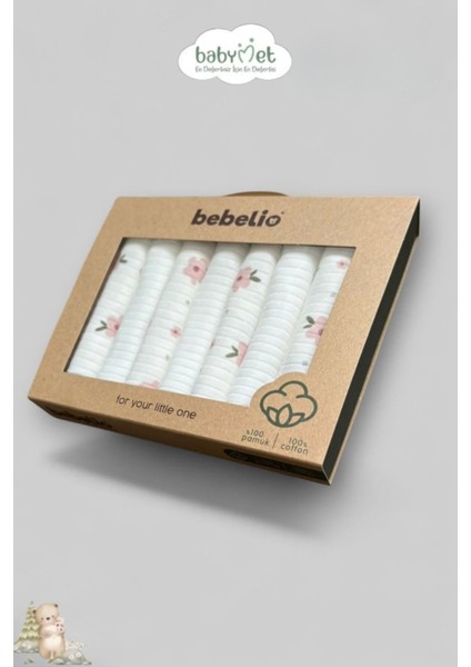 %100 Pamuk Organik Bebek Ağız Mendili 7'li Set, 25X25 cm Yumuşak&hipoalerjenik fırsatları