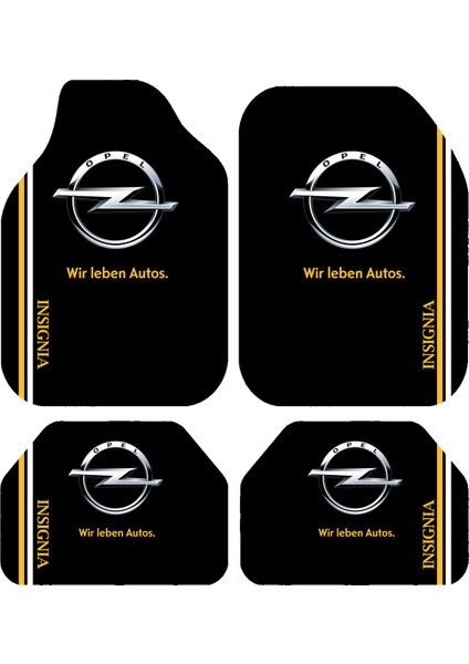 Opel Insignia Logolu Siyah Dekoratif Oto Paspas Takımı – Universal Kalıp, Kaymaz ve Yıkanabilir