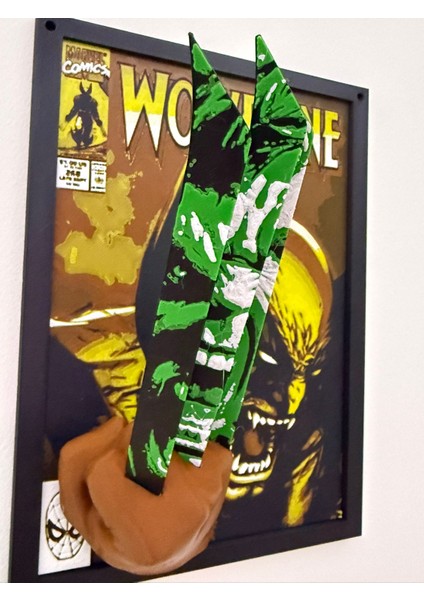 Hueforge Tarzı Wolverine Duvar Dekoru – Hulk Yansımalı 3D Katmanlı Marvel Tablo