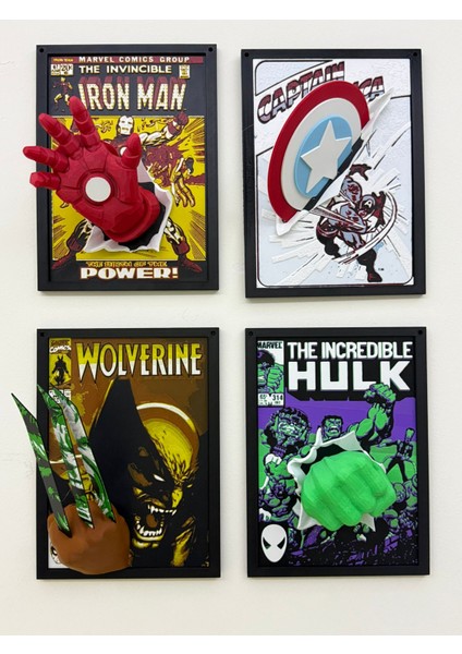 Hueforge Tarzı Wolverine Duvar Dekoru – Hulk Yansımalı 3D Katmanlı Marvel Tablo fırsatları